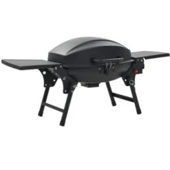Barbecue E Griglia A Gas Portatile Con Fornello Nero VidaXL