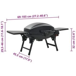 Barbecue E Griglia A Gas Portatile Con Fornello Nero VidaXL -Prodotti Per Barbecue 11022309 3