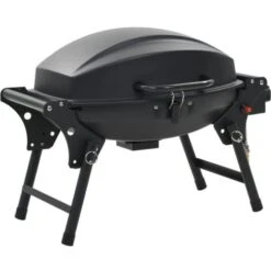 Barbecue E Griglia A Gas Portatile Con Fornello Nero VidaXL -Prodotti Per Barbecue 11022309 4