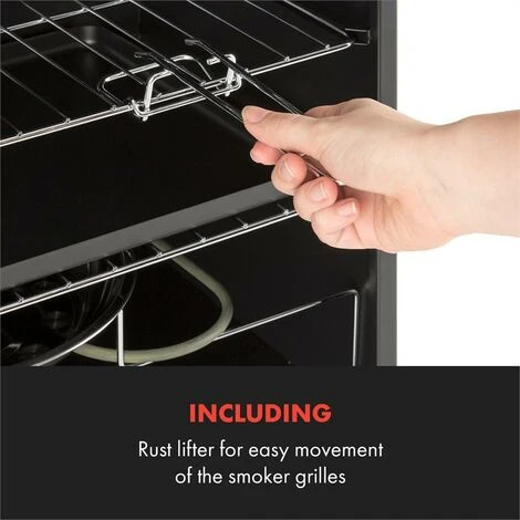 Klarstein Flintstone Steel Affumicatore 1600 W Termometro Integrato Acciaio Inox 7 Klarstein Flintstone Steel Affumicatore 1600 W Termometro Integrato Acciaio Inox - immagine 5