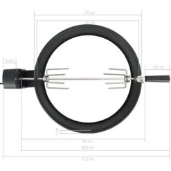 Kit Per Barbecue Allo Spiedo 47 Cm Nero VidaXL -Prodotti Per Barbecue 14226419 3