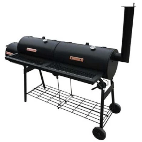 Barbecue Con Affumicatore Nevada XL Nero VidaXL 3 Barbecue Con Affumicatore Nevada XL Nero VidaXL
