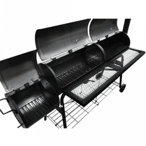 Barbecue Con Affumicatore Nevada XL Nero VidaXL 5 Barbecue Con Affumicatore Nevada XL Nero VidaXL - immagine 3