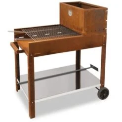 Barbecue A Carbone E Legna Clementi Super Flipper 60x53 In Acciaio Corten