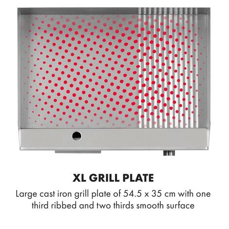 Klarstein Grillmeile 3000GR Pro Grill Elettrico 3000W 54,5x35cm Piatto/scanalato 6 Klarstein Grillmeile 3000GR Pro Grill Elettrico 3000W 54,5x35cm Piatto/scanalato - immagine 4