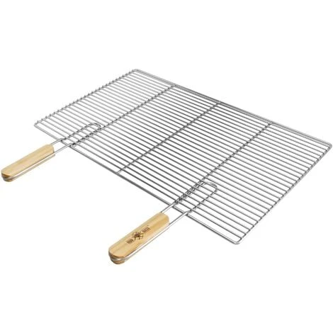 Griglia Grill Barbecue Graticola 2 Manici Legno Acciaio Dimensione 67 X 40 Cm 3 Griglia Grill Barbecue Graticola 2 Manici Legno Acciaio Dimensione 67 X 40 Cm
