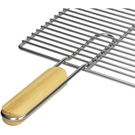 Griglia Grill Barbecue Graticola 2 Manici Legno Acciaio Dimensione 67 X 40 Cm 7 Griglia Grill Barbecue Graticola 2 Manici Legno Acciaio Dimensione 67 X 40 Cm - immagine 5