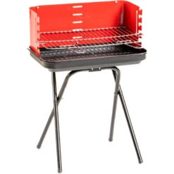 Enrico Coveri Barbecue A Carbone Rettangolare Portatile Con Struttura Pieghevole E Griglia In Acciaio