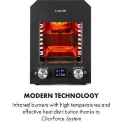 Klarstein Hannibal Grill Ad Alta Temperatura Indoor 2.200W 850°C Acciaio Inox Nero 9 Klarstein Hannibal Grill Ad Alta Temperatura Indoor 2.200W 850°C Acciaio Inox Nero -Prodotti Per Barbecue 20236188 3