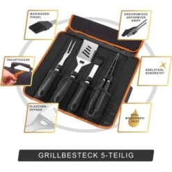 Deuba Utensili Per Barbecue 5 Pezzi Acciaio Inox Borsa Di Trasporto Accessori Griglia Posate BBQ Grigliata -Prodotti Per Barbecue 23753949 4