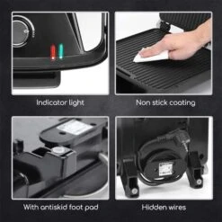 BISTECCHIERA PIASTRA GRIGLIA ELETTRICA TERMOSTATO REGOLABILE 2200W RISCALDAMENTO 8 BISTECCHIERA PIASTRA GRIGLIA ELETTRICA TERMOSTATO REGOLABILE 2200W RISCALDAMENTO -Prodotti Per Barbecue 28743068 3