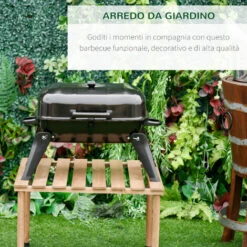 Outsunny Barbecue BBQ Grill Da Tavolo A Carbonella Portatile Pieghevole, Ferro, Nero, 59x43x36 Cm 10 Outsunny Barbecue BBQ Grill Da Tavolo A Carbonella Portatile Pieghevole, Ferro, Nero, 59x43x36 Cm -Prodotti Per Barbecue 28945998 4