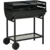 Outsunny Barbecue In Acciaio Con 2 Griglie Indipendenti Nero 90cm X 45cm X 96cm -Prodotti Per Barbecue 28946365 1