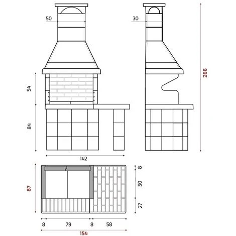 Barbecue Edilmark PRIMAVERA XL - Panca A Destra 4 Barbecue Edilmark PRIMAVERA XL - Panca A Destra - immagine 2