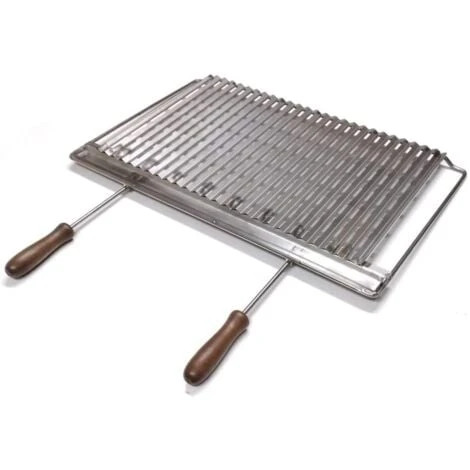 Graticola In Acciaio Inox Per Barbecue Camino Stufa Con Manici Legno Smontabili Misura A Scelta : 67x40 Cm 3 Graticola In Acciaio Inox Per Barbecue Camino Stufa Con Manici Legno Smontabili Misura A Scelta : 67x40 Cm