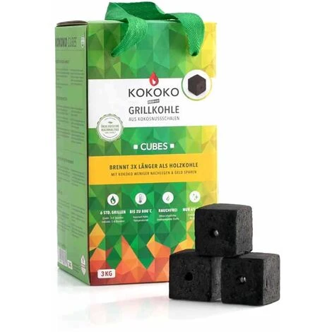 Carbonella Di Cocco A Cubi Kokoko 3kg McBrikett 3 Carbonella Di Cocco A Cubi Kokoko 3kg McBrikett