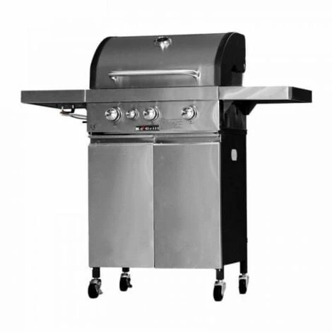 BARBECUE A GAS E PIETRA LAVICA ACCIAIO INOX 3 FUOCHI + FORNELLO LATERALE 37790 3 BARBECUE A GAS E PIETRA LAVICA ACCIAIO INOX 3 FUOCHI + FORNELLO LATERALE 37790