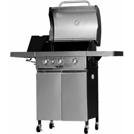BARBECUE A GAS E PIETRA LAVICA ACCIAIO INOX 3 FUOCHI + FORNELLO LATERALE 37790 7 BARBECUE A GAS E PIETRA LAVICA ACCIAIO INOX 3 FUOCHI + FORNELLO LATERALE 37790 - immagine 5