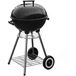 Barbecue A Carbone Griglia 45cm 2 Ruote Coperchio Raccogli Cenere E Ripiano -Prodotti Per Barbecue 33923607 3