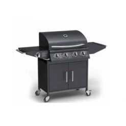 BARBEQUE A GAS 4 FUOCHI CON COPERCHIO E FORNELLO LATERALE