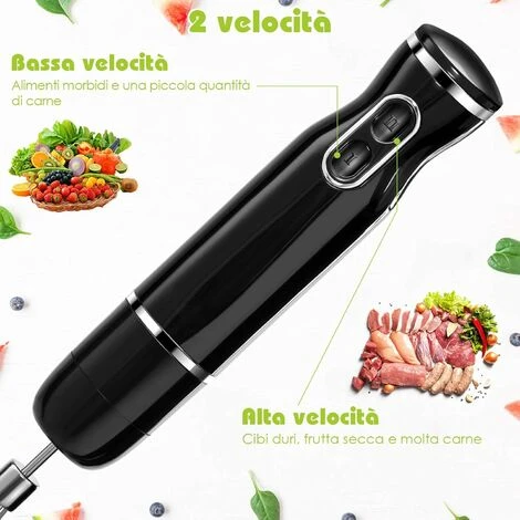 SET Frullatore Professionale Mixer Di Acciaio INOX Con Accessori, 2 Velocit¨¤, Teste Rimovibili 4 SET Frullatore Professionale Mixer Di Acciaio INOX Con Accessori, 2 Velocit¨¤, Teste Rimovibili - immagine 2