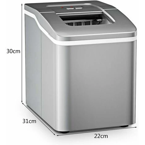 Macchina Del Ghiaccio Silenziosa, Fabbricatore Di Ghiaccio Per Uso Domestico, 12kg Al Giorno, Con Serbatoio Dell'Acquadi 1,6 Litri, Facile Da Usare, 30x22x29,5 Cm (Argento) 6 Macchina Del Ghiaccio Silenziosa, Fabbricatore Di Ghiaccio Per Uso Domestico, 12kg Al Giorno, Con Serbatoio Dell'Acquadi 1,6 Litri, Facile Da Usare, 30x22x29,5 Cm (Argento) - immagine 4