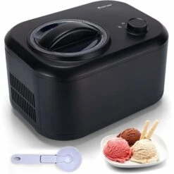 Gelatiera Con Compressore Autorefrigerante 100W, 1L, Macchina Per Gelato E Sorbetti, Ice Cream Maker, 3 Modalit¨¤, 35,5 X 26 X 23 Cm (Nero)