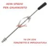 Asta Spiedo 70 Cm Con Forchette E Impugnatura Universale Girarrosto Barbecue Bbq -Prodotti Per Barbecue 3736066 1