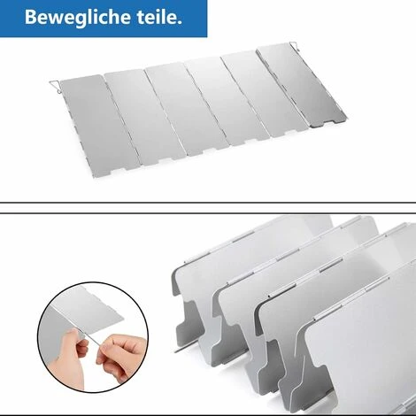 Kueatily Protezione Dal Vento Stufa A Gas Pieghevole In Alluminio Protezione Dal Vento Fornello Da Campeggio Con 10 Lamelle In Alluminio, Protezione Dal Vento Pieghevole Leggera, Schermo Antivento Per 6 Kueatily Protezione Dal Vento Stufa A Gas Pieghevole In Alluminio Protezione Dal Vento Fornello Da Campeggio Con 10 Lamelle In Alluminio, Protezione Dal Vento Pieghevole Leggera, Schermo Antivento Per - immagine 4