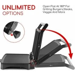 PIASTRA PER PANINI TOAST BISTECCHIERA TOSTAPANE 1800W GRIGLIA GRILL SANDWICH -Prodotti Per Barbecue 50828406 4