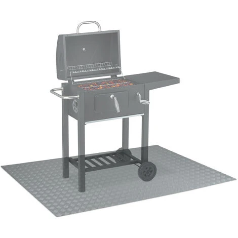Relaxdays Tappeto Per Barbecue, Tappetino Ignifugo, Protezione Pavimento Sotto Grill BBQ, Esterno, 150x100 Cm, Argento 3 Relaxdays Tappeto Per Barbecue, Tappetino Ignifugo, Protezione Pavimento Sotto Grill BBQ, Esterno, 150x100 Cm, Argento