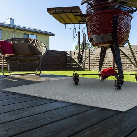 Relaxdays Tappeto Per Barbecue, Tappetino Ignifugo, Protezione Pavimento Sotto Grill BBQ, Esterno, 150x100 Cm, Argento 4 Relaxdays Tappeto Per Barbecue, Tappetino Ignifugo, Protezione Pavimento Sotto Grill BBQ, Esterno, 150x100 Cm, Argento - immagine 2