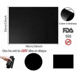 Tappetino Per Barbecue, Tappetini Da Cucina, Fogli Per Barbecue Antiaderenti, Riutilizzabili, Pulibili, Per Forni / Carbone / Gas / Grill Elettrico / Cottura Al Forno - (8 Pezzi, Nero) 33X40 Cm + Spaz -Prodotti Per Barbecue 52007645 3