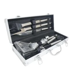 Set Valigetta Accessori Utensili Barbecue BBQ Forchettone Pinza Spatola Coltello -Prodotti Per Barbecue 54254679 3