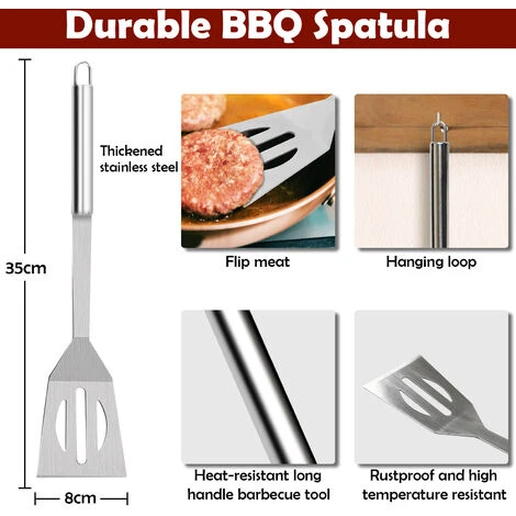 Todeco Kit Barbecue Per Barbecue, Set Di Attrezzi Per Barbecue, Con Custodia In Alluminio, 3 Utensili In Acciaio Inox, Materiale: Lega Di Alluminio, Materiale Della Scatola: Lega Di Alluminio 4 Todeco Kit Barbecue Per Barbecue, Set Di Attrezzi Per Barbecue, Con Custodia In Alluminio, 3 Utensili In Acciaio Inox, Materiale: Lega Di Alluminio, Materiale Della Scatola: Lega Di Alluminio - immagine 2