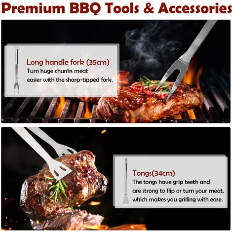 Todeco Kit Barbecue Per Barbecue, Set Di Attrezzi Per Barbecue, Con Custodia In Alluminio, 3 Utensili In Acciaio Inox, Materiale: Lega Di Alluminio, Materiale Della Scatola: Lega Di Alluminio 5 Todeco Kit Barbecue Per Barbecue, Set Di Attrezzi Per Barbecue, Con Custodia In Alluminio, 3 Utensili In Acciaio Inox, Materiale: Lega Di Alluminio, Materiale Della Scatola: Lega Di Alluminio - immagine 3