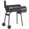 Barbecue A Carbonella Con Coperchio Rotelle E Affumicatore Termometro Nero Katla -Prodotti Per Barbecue 55739326 1