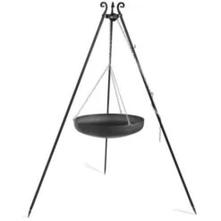 Barbecue Treppiede Da 200 Cm Con Wok In Acciaio Naturale Da 60 Cm