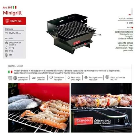 Ferraboli Barbecue Minigrill A Carbonella Da Tavolo Con Cassetto Cenere Portatile 5 Ferraboli Barbecue Minigrill A Carbonella Da Tavolo Con Cassetto Cenere Portatile - immagine 3