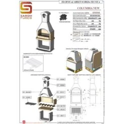 Barbecue In Muratura Modello Columbia 88x58xh.197 Cm - Solo Carbonella -Prodotti Per Barbecue 59482300 3