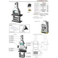 Barbecue In Muratura Modello Maribor, 114x64xh.212,5 Utilizzabile Legna O Carbonella -Prodotti Per Barbecue 59505171 3
