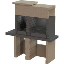 BARBECUE SAN PEDRO 160X52XH175CM A LEGNA E CARBONELLA CON DOPPIO FUOCO