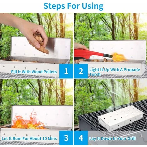 Scatola Per Barbecue Affumicatore Scatola Affumicata In Acciaio Inossidabile Griglia Per Barbecue Scatola Per Fumatori Accessorio Per Griglia A Gas, Griglia A Carbone 7 Scatola Per Barbecue Affumicatore Scatola Affumicata In Acciaio Inossidabile Griglia Per Barbecue Scatola Per Fumatori Accessorio Per Griglia A Gas, Griglia A Carbone - immagine 5