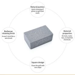 Prodotti Per Barbecue 17 1pc BBQ Grill Brick Grill Pan Cleaner Grill Raschietto Pulizia Pietra BQ Supporto Macchia Grease Cleaner BBQ Strumento Pulizia Pietra (10×7×4cm)