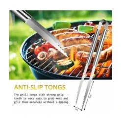 SET BARBECUE Kit Professionale 7 Pezzi In Acciaio Inox-Portatile Accessori BBQ -Prodotti Per Barbecue 81664808 4