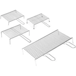 Graticola Per Barbecue, Griglia In Acciaio A Barre Con Piedini Alta Qualità Made In Italy -50 X 33 Cm