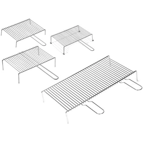 Graticola Per Barbecue, Griglia In Acciaio A Barre Con Piedini Alta Qualità Made In Italy -50 X 33 Cm 4 Graticola Per Barbecue, Griglia In Acciaio A Barre Con Piedini Alta Qualità Made In Italy -50 X 33 Cm - immagine 2