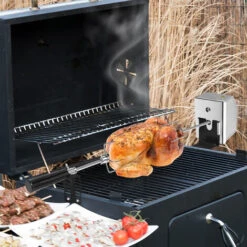 Barbecue Elettrici Set Di Spiedo Per Carne BBQ In Acciaio Inox 107cm Morsetto Per Carne BBQ Con Motore Incl. Aghi Per Carne, 220V - 240V HENGMEI -Prodotti Per Barbecue 88136445 5