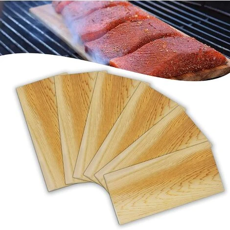 Cedar Barbecue Board 6pcs Cedar Smoking Boards 100% Natural Flame Salmon Board Cedar Planks Supporting Equipment Barbecue Board HENGMEI 3 Cedar Barbecue Board 6pcs Cedar Smoking Boards 100% Natural Flame Salmon Board Cedar Planks Supporting Equipment Barbecue Board HENGMEI