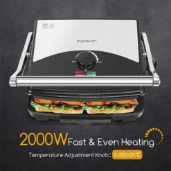 PIASTRA PER PANINI TOAST BISTECCHIERA ANTIADERENTE 2000W GRIGLIA ELETTRICA 10 PIASTRA PER PANINI TOAST BISTECCHIERA ANTIADERENTE 2000W GRIGLIA ELETTRICA -Prodotti Per Barbecue 88524960 4